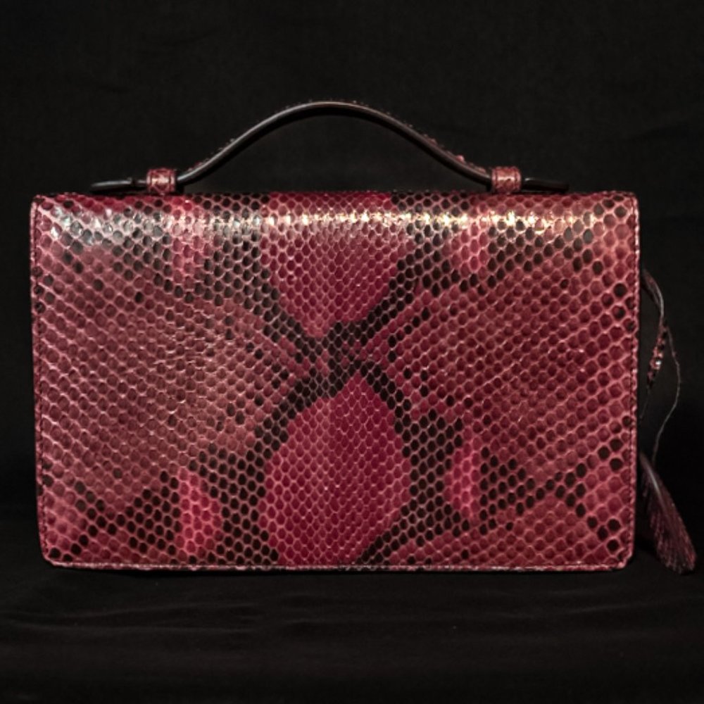 GUCCI Python Lady Lock Mini Briefcase Red Purple - INCREDIBLE - Picture 5 of 13